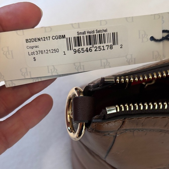 Dooney & Bourke Denison Small Heidi Cognac Croc-Embossed Satchel NWT MSRP $388 - Picture 7 of 8